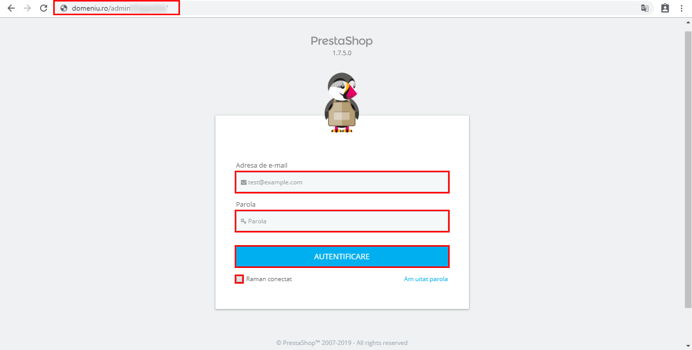 Login Prestashop